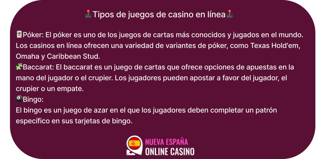 tipos de juegos de casino en línea 1