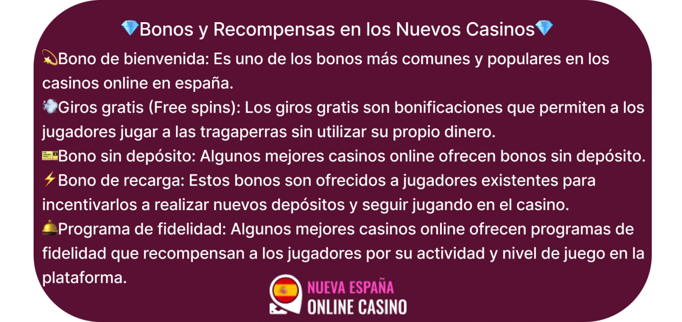 bonos y recompensas en los nuevos casinos