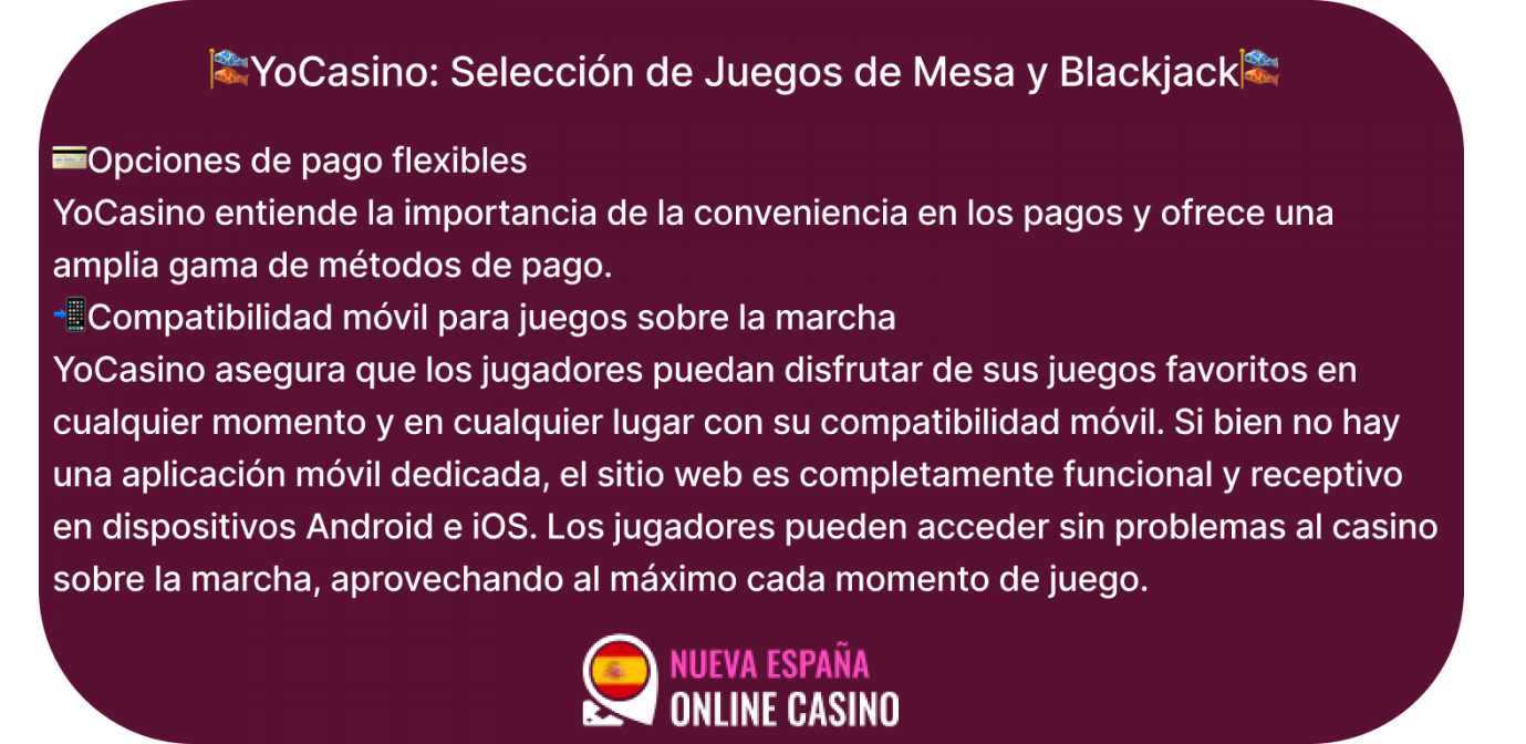 yocasino: selección de juegos de mesa y blackjack 1